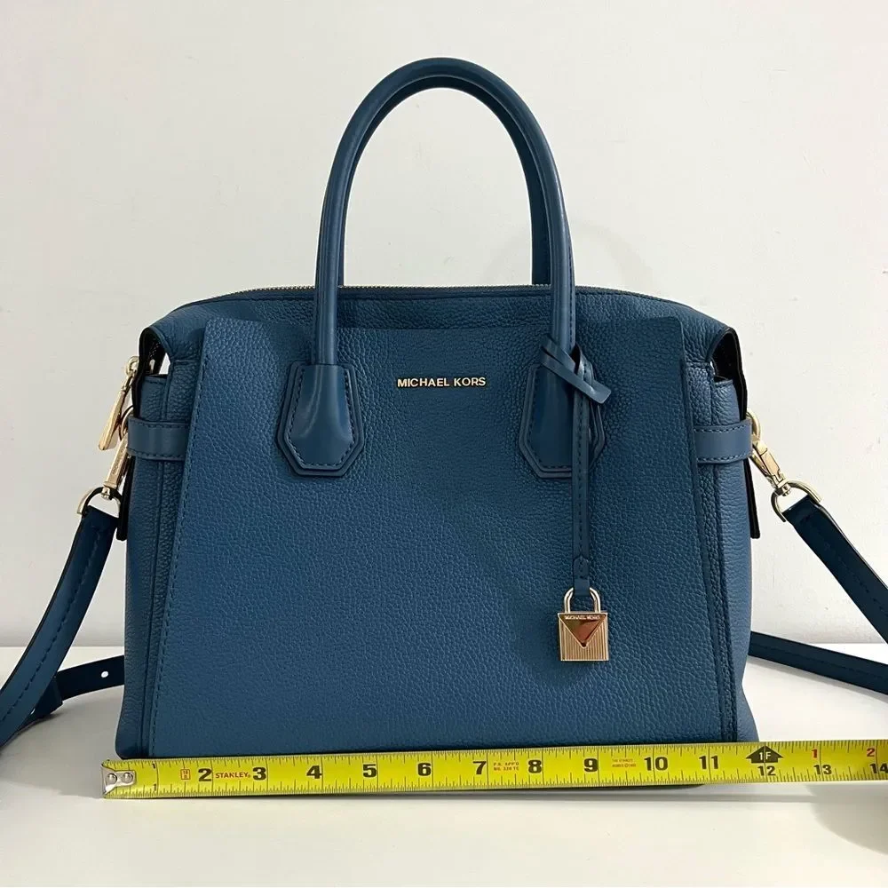 Michael Kors Mercer Pebbled Leather Satchel - Picture 6 of 12